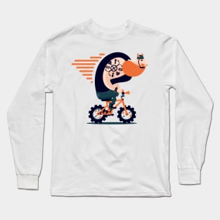 Big biker on a kids bike Long Sleeve T-Shirt